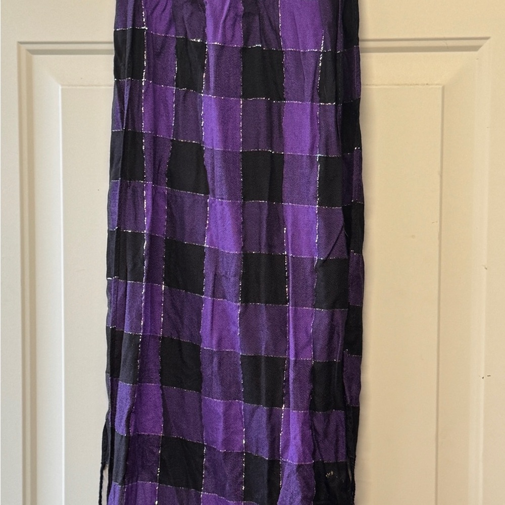 Berkshire Purple and Black Checkered Scarf